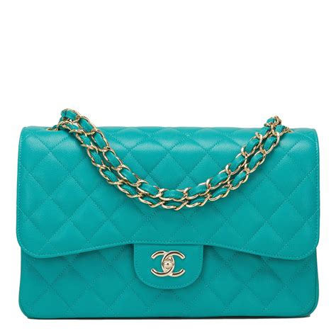 chanel classic flap bag turquoise